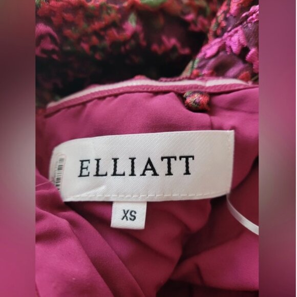 Elliatt Camellia Purple Floral Brocade Strapless Convertible Maxi Dress Gown - Picture 5 of 6